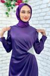 Nişantaşı Abiye Tesettür Mor