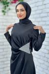 Nişantaşı Abiye Tesettür Siyah