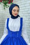 Selda Bağcıklı Jile Tesettür Saks Mavisi