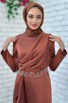 Seyran Abiye Tesettür Kahverengi