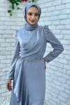 Seyran Abiye Tesettür Gri