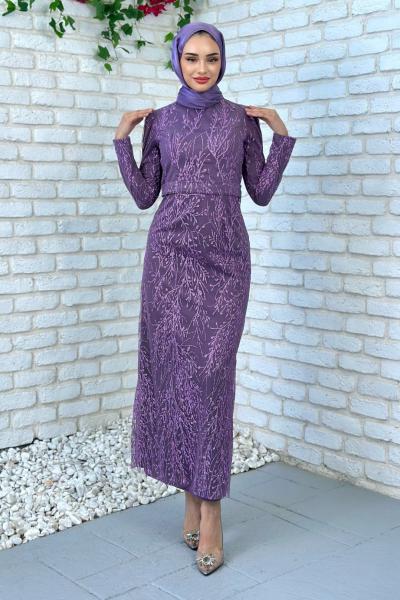 Yıldız Abiye Tesettür Lila