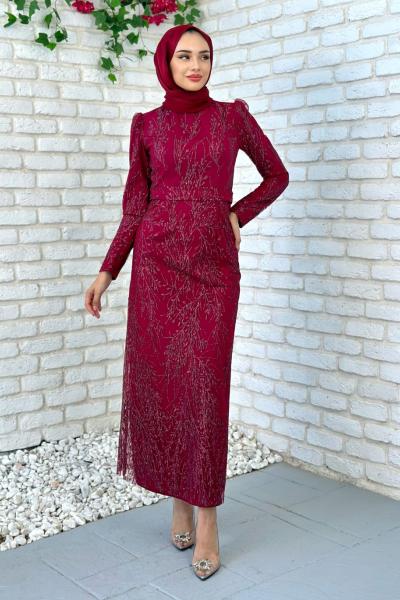 Yıldız Abiye Tesettür Bordo
