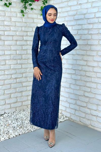Yıldız Abiye Tesettür Lacivert