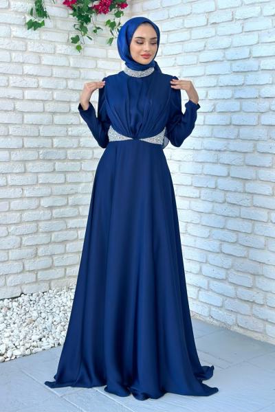 Violet Abiye Tesettür Lacivert