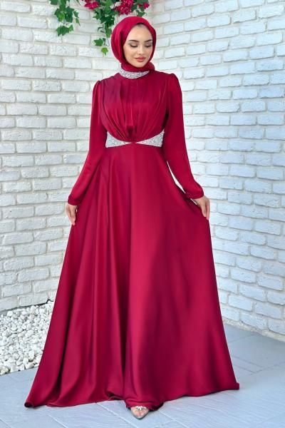 Violet Abiye Tesettür Bordo