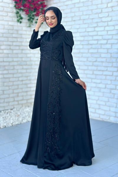 Rose Abiye Tesettür Siyah