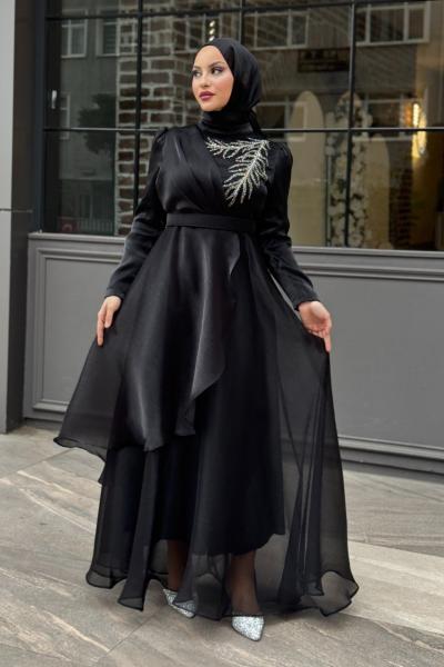 Annabel Tesettür Abiye Siyah