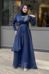 Annabel Tesettür Abiye Lacivert