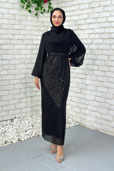 Lara Abiye Tesettür Siyah