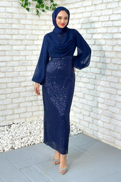 Lara Abiye Tesettür Lacivert