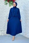 Ayla Etekli Takım Tesettür Lacivert