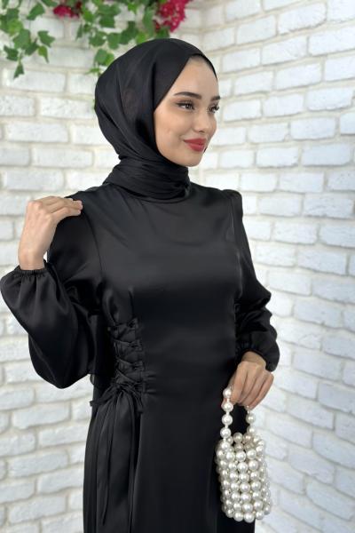 Julide Yanı Çapraz Bağcıklı Siyah