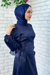 Julide Yanı Çapraz Bağcıklı Lacivert