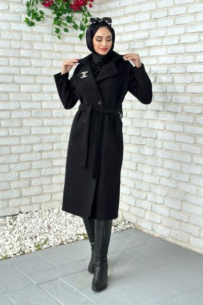 Aysel Kaşe Kaban Siyah