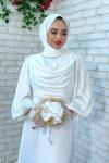 Yaren Abiye Tesettür Beyaz