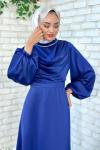 Yaren Abiye Tesettür Saks Mavisi