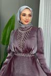 Bağde Abiye Tesettür Lila