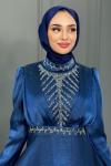 Bağde Abiye Tesettür Lacivert