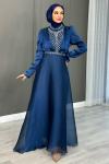 Bağde Abiye Tesettür Lacivert