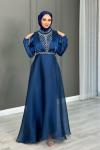 Bağde Abiye Tesettür Lacivert
