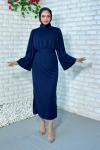 Zümrüt Elbise Lacivert