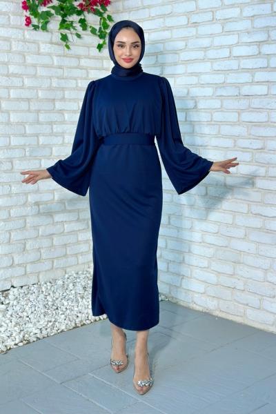 Zümrüt Elbise Lacivert