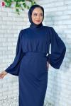 Zümrüt Elbise Lacivert