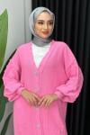 Begüm Triko Hırka Tesettür Pembe