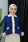 Damla Triko Etekli Takım Tesettür Lacivert