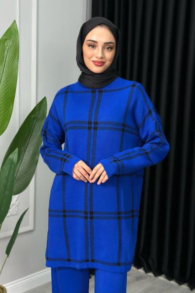 Çizgi Takım Saks Mavisi