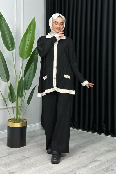 Mavi Triko Pantolonlu Takım Siyah