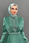 Bağde Abiye Tesettür Mint Yeşili