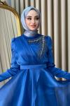 Annabel Tesettür Abiye Gök Mavi