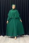 Tuğba Pelerinli Elbise Yeşil