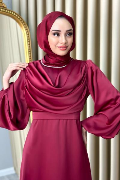 Yaren Abiye Tesettür Bordo