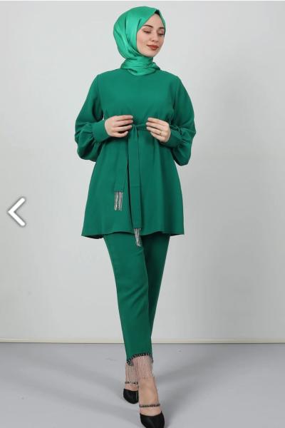 Işıl Pantolonlu Takım Yeşil