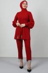 Işıl Pantolonlu Takım Bordo