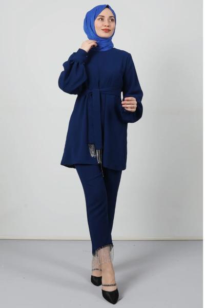 Işıl Pantolonlu Takım Mavi