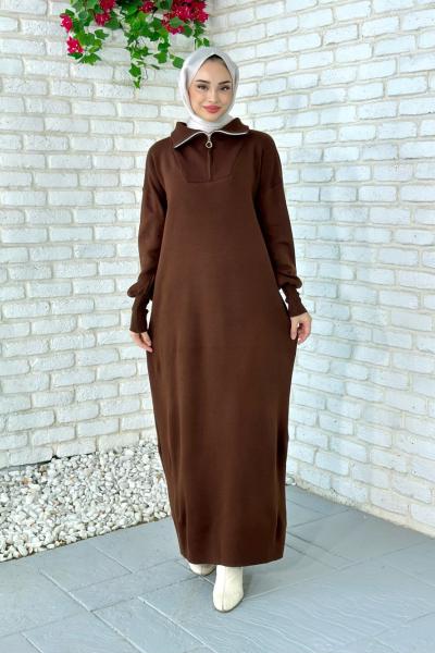 Arzu Triko Tesettür Kahverengi
