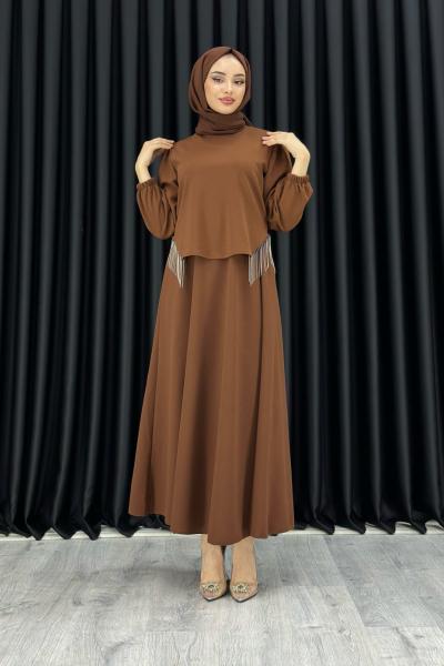 Asya etekli takım Kahverengi