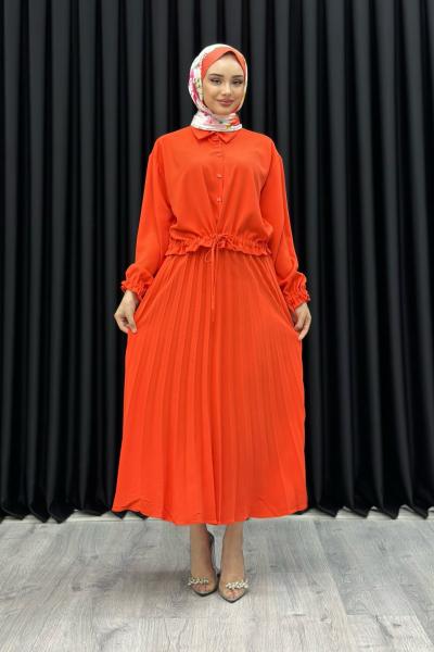 Ayla Etekli Takım Tesettür Turuncu