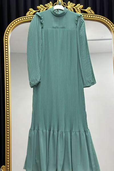 AYMİRA PLİSELİ ŞİFON Mint Yeşili