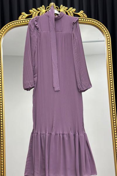 AYMİRA PLİSELİ ŞİFON Mor