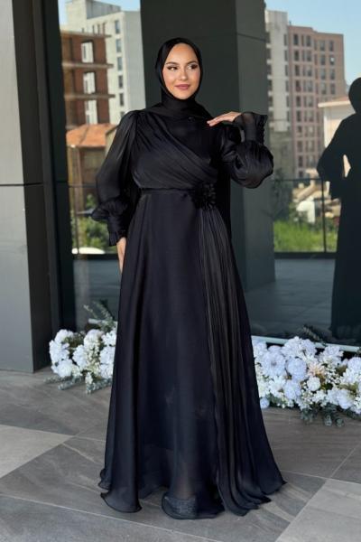 Bahar Tesettür Abiye Siyah