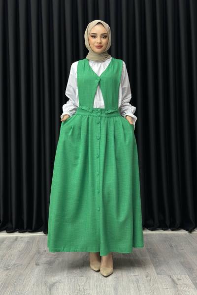 BERİL YELEKLİ ETEKLİ TAKIM Yeşil