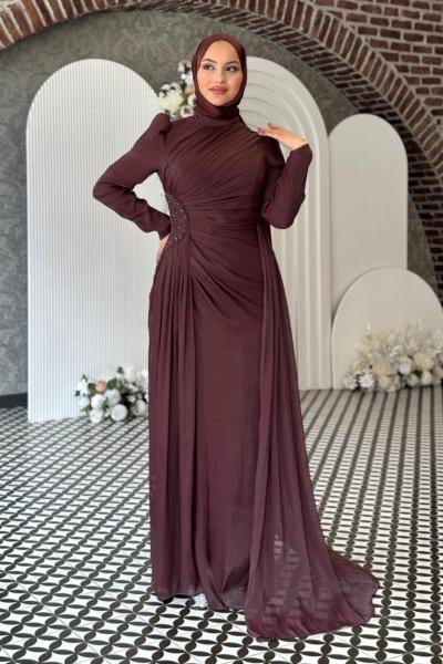 Beste Tesettür Abiye Kahverengi