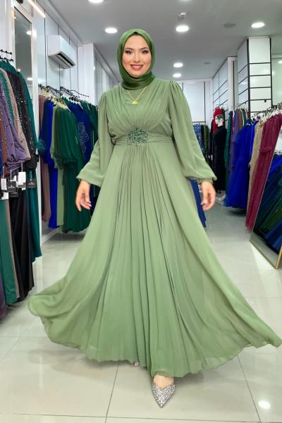 Büşra Abiye Mint Yeşili