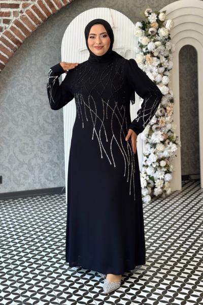 Cemre Tesettür Abiye Siyah