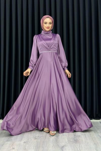Ceylin Abiye Tesettür Lila